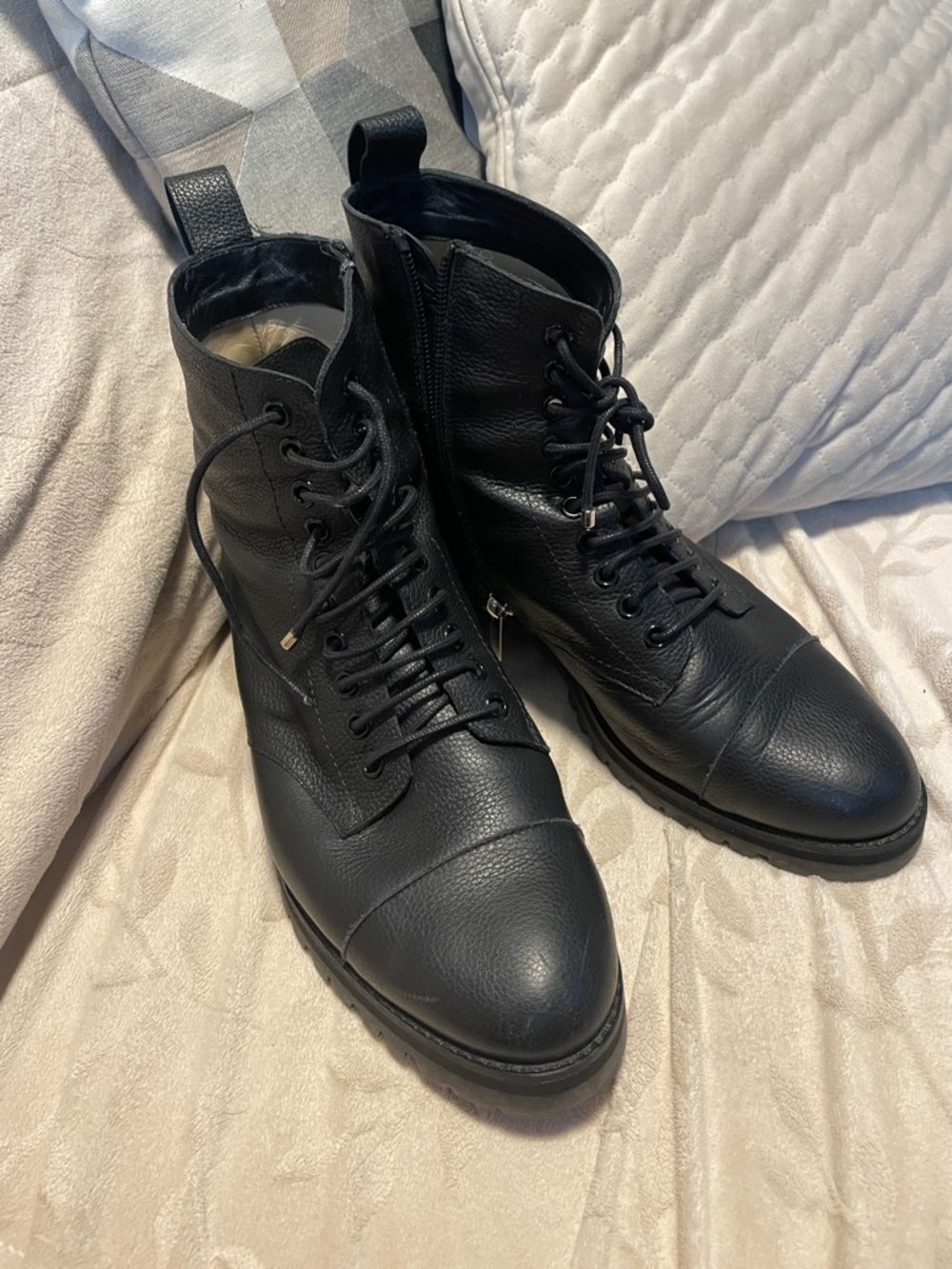 Jimmy Choo Black Leather Lace-Up Ankle Boots